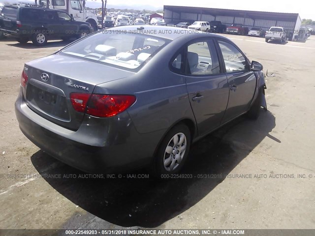 KMHDU46D38U344929 - 2008 HYUNDAI ELANTRA GLS/SE/LIMITED GRAY photo 4