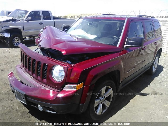 1C4NJRFB7ED725420 - 2014 JEEP PATRIOT LATITUDE RED photo 2