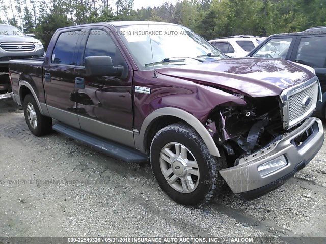 1FTPW12534KC89767 - 2004 FORD F150 SUPERCREW RED photo 1