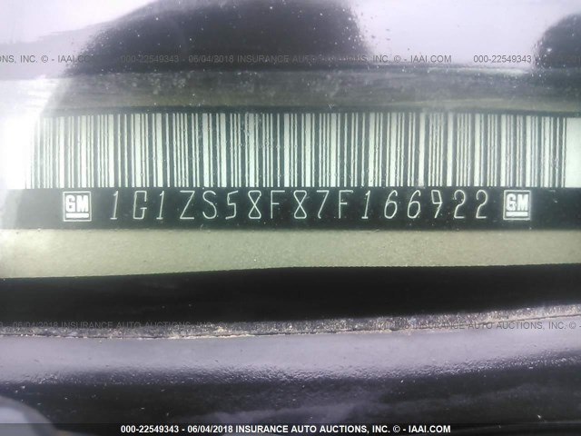 1G1ZS58F87F166922 - 2007 CHEVROLET MALIBU LS Qızıl foto 9