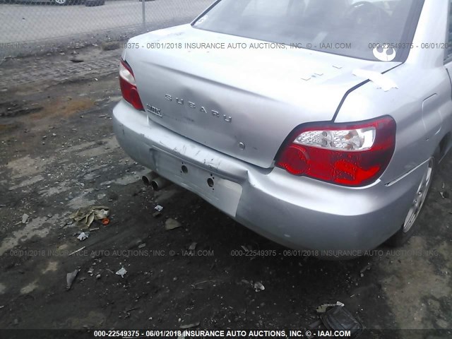 JF1GD29684H522149 - 2004 SUBARU IMPREZA WRX SILVER photo 6