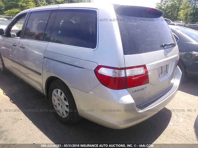 5FNRL38276B062592 - 2006 HONDA ODYSSEY LX SILVER photo 3