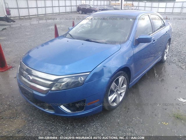 3FAHP0KC4BR131740 - 2011 FORD FUSION SPORT BLUE photo 2