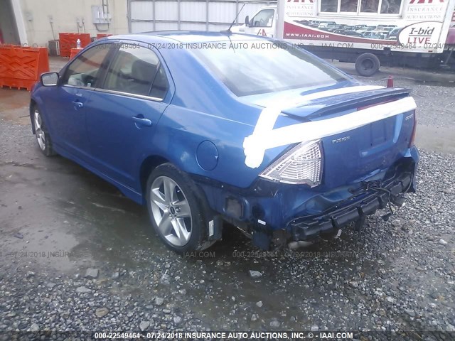 3FAHP0KC4BR131740 - 2011 FORD FUSION SPORT BLUE photo 3