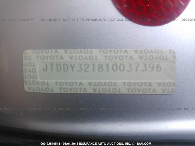 JTDDY32T810037396 - 2001 TOYOTA CELICA GT-S SILVER photo 9