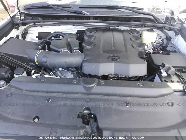 JTEBU5JR0G5354763 - 2016 TOYOTA 4RUNNER SR5 PREM/LTDL/TRAIL/TRD WHITE photo 10