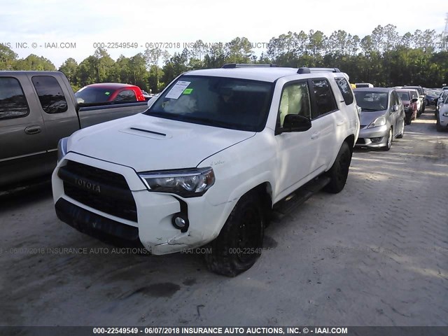 JTEBU5JR0G5354763 - 2016 TOYOTA 4RUNNER SR5 PREM/LTDL/TRAIL/TRD WHITE photo 2