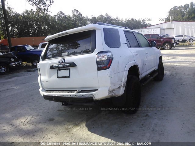 JTEBU5JR0G5354763 - 2016 TOYOTA 4RUNNER SR5 PREM/LTDL/TRAIL/TRD WHITE photo 4