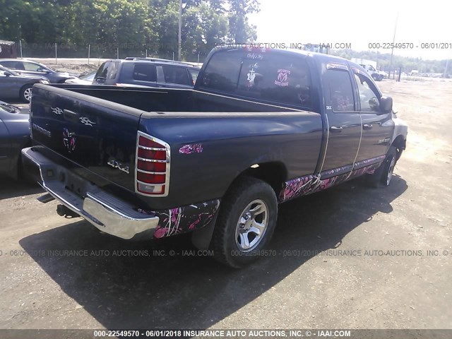 1D7HU18ZX2S582041 - 2002 DODGE RAM 1500 BLUE photo 4