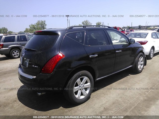 JN8AZ08W47W635981 - 2007 NISSAN MURANO SL/SE/S BLACK photo 4