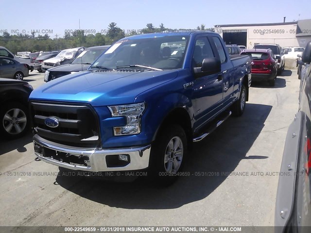 1FTEX1EP2GFA57160 - 2016 FORD F150 SUPER CAB BLUE photo 2