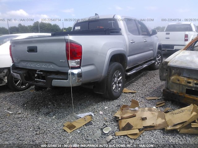5TFCZ5AN8HX052912 - 2017 TOYOTA TACOMA DBL CAB/SR/TRDSPT/OR/PRO ვერცხლისფერი ფოტო 4