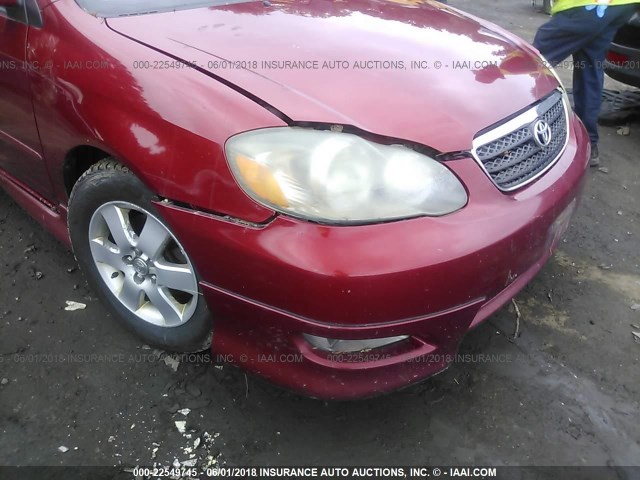 2T1BR32E05C504764 - 2005 TOYOTA COROLLA CE/LE/S RED photo 6