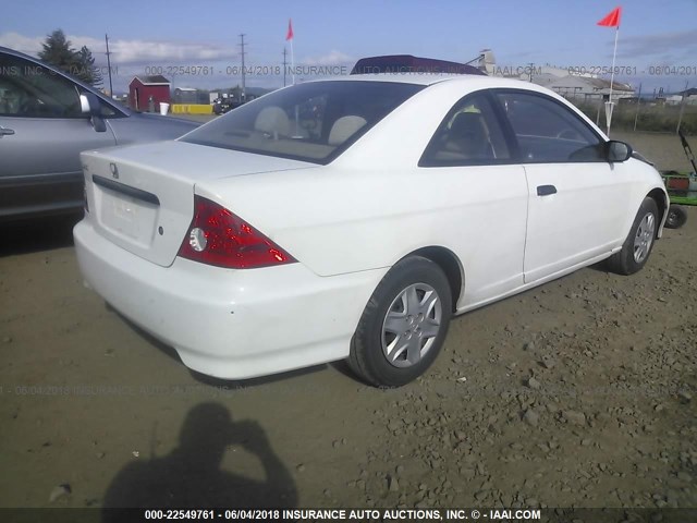 1HGEM22154L067971 - 2004 HONDA CIVIC DX VP WHITE photo 4