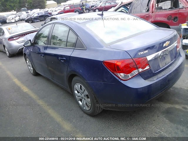 1G1PB5SG9D7290194 - 2013 CHEVROLET CRUZE LS BLUE photo 3