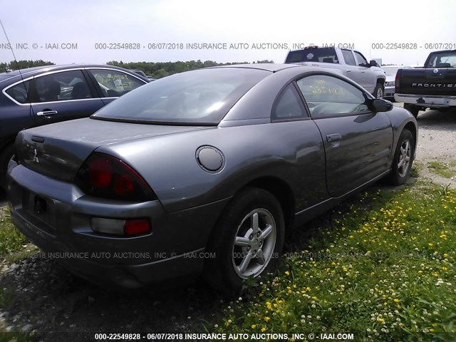 4A3AC34G52E017173 - 2002 MITSUBISHI ECLIPSE RS GRAY photo 4