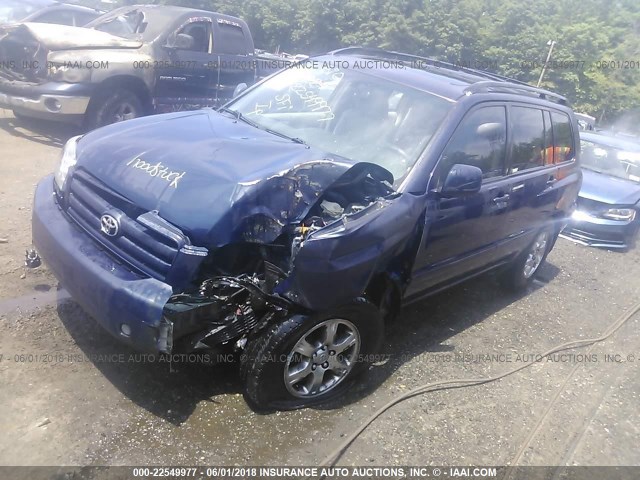 JTEDP21A250068464 - 2005 TOYOTA HIGHLANDER LIMITED BLUE photo 2