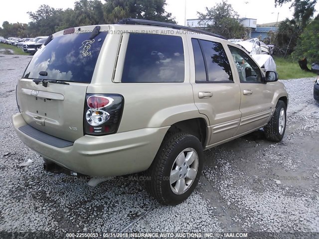 1J4GX58N81C715920 - 2001 JEEP GRAND CHEROKEE LIMITED GOLD photo 4