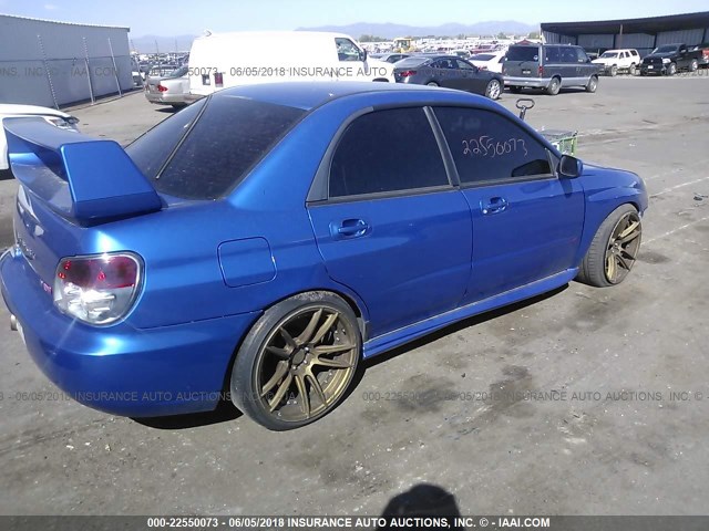 JF1GD70694L519459 - 2004 SUBARU IMPREZA WRX STI BLUE photo 4