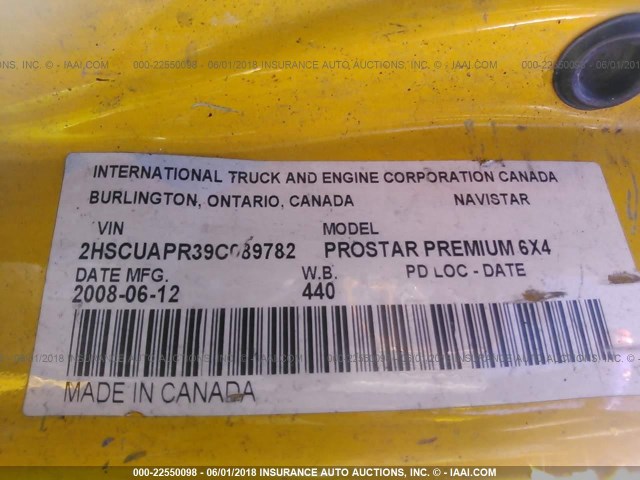 2HSCUAPR39C089782 - 2009 INTERNATIONAL PROSTAR PREMIUM  Unknown photo 10