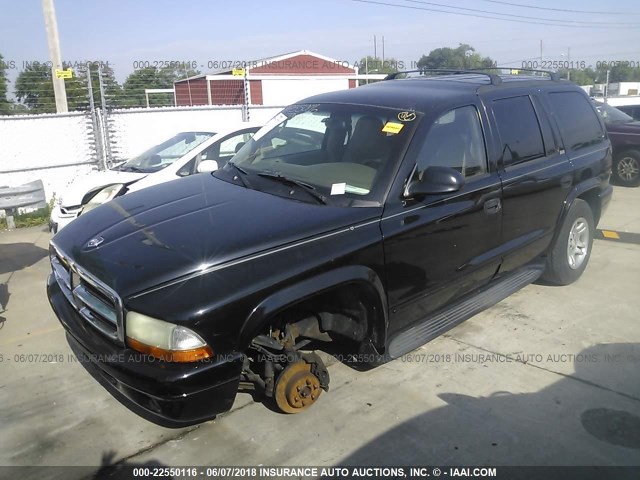 1B4HS58Z22F220055 - 2002 DODGE DURANGO SLT PLUS BLACK photo 2