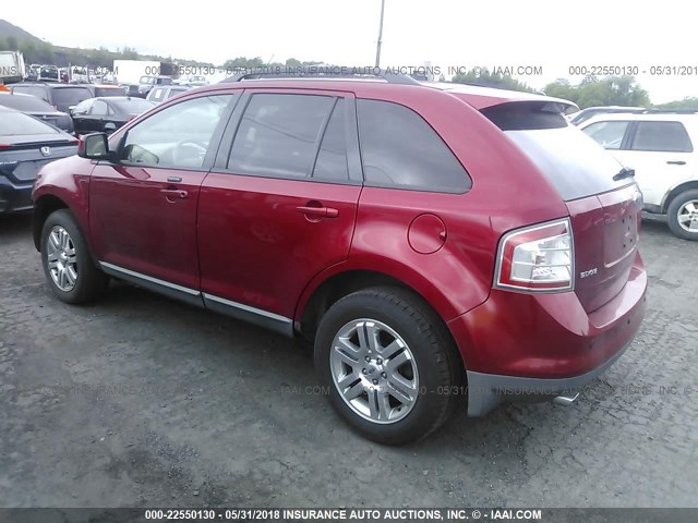 2FMDK49C47BB67563 - 2007 FORD EDGE SEL PLUS RED photo 3