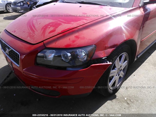 YV1MS390062217149 - 2006 VOLVO S40 2.4I RED photo 6