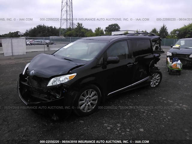 5TDYK3DC0BS154646 - 2011 TOYOTA SIENNA XLE/LIMITED BLACK photo 2