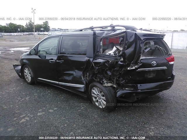 5TDYK3DC0BS154646 - 2011 TOYOTA SIENNA XLE/LIMITED BLACK photo 3