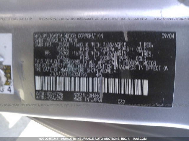 JTLKT334754004793 - 2005 TOYOTA SCION XB ვერცხლისფერი ფოტო 9