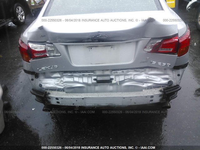 JTHCK262672011383 - 2007 LEXUS IS 250 SILVER photo 6