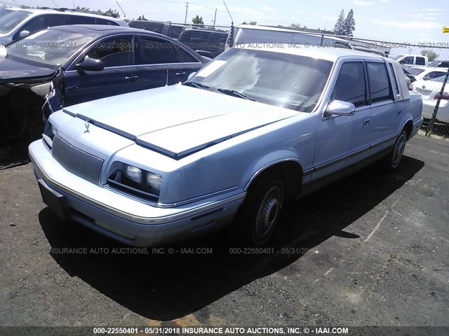 1C3XV66R5ND742553 - 1992 CHRYSLER NEW YORKER FIFTH AVENUE BLUE photo 2