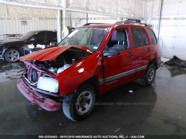 2CNBE13C336927510 - 2003 CHEVROLET TRACKER RED photo 2