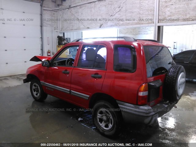 2CNBE13C336927510 - 2003 CHEVROLET TRACKER RED photo 3