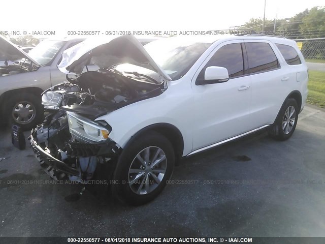 1C4RDHDG3FC714634 - 2015 DODGE DURANGO LIMITED WHITE photo 2