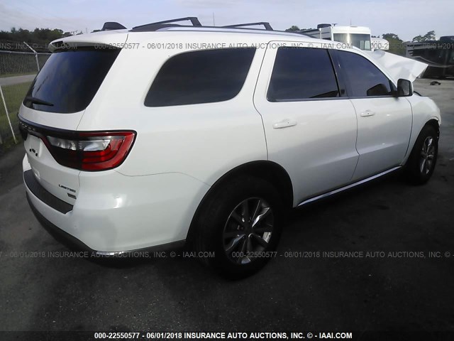 1C4RDHDG3FC714634 - 2015 DODGE DURANGO LIMITED WHITE photo 4