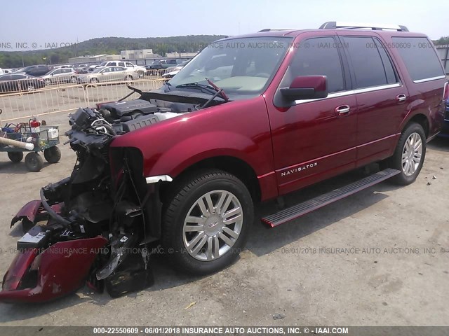 5LMJJ2H59EEL04654 - 2014 LINCOLN NAVIGATOR MAROON photo 2