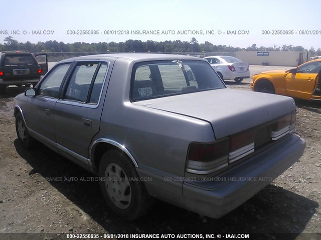 1P3XA5630LF713394 - 1990 PLYMOUTH ACCLAIM LE GRAY photo 3