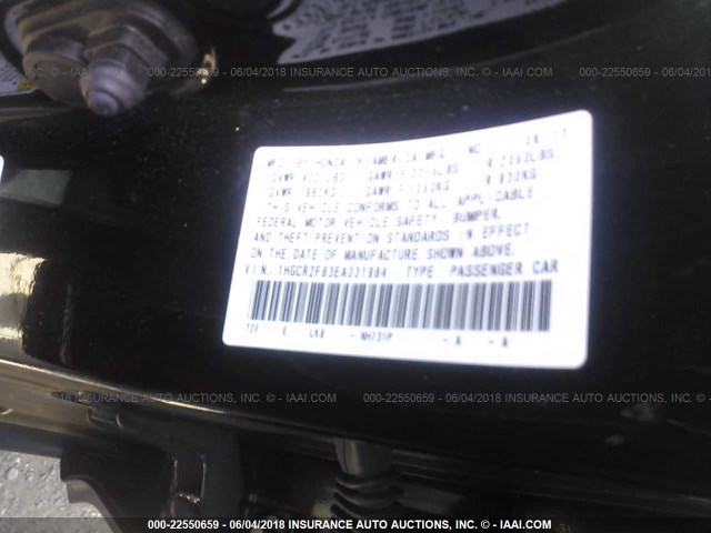 1HGCR2F83EA031984 - 2014 HONDA ACCORD EXL BLACK photo 9