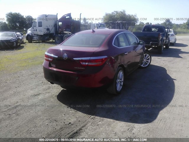 1G4PR5SK1D4149592 - 2013 BUICK VERANO CONVENIENCE RED photo 4