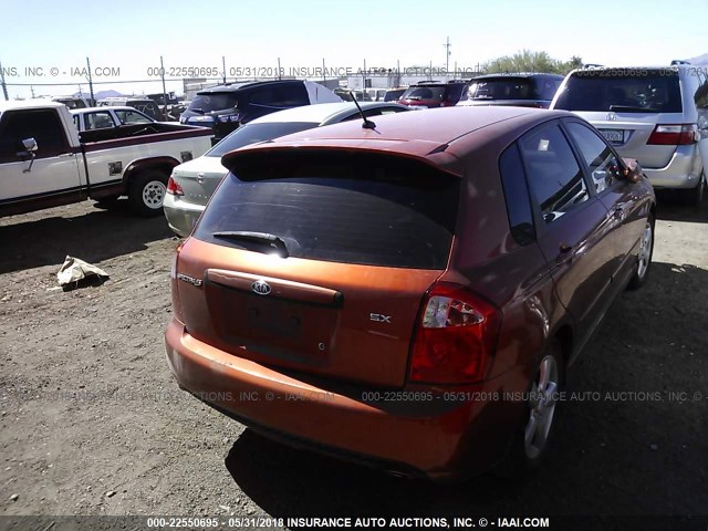 KNAFE162675003389 - 2007 KIA SPECTRA5 SX ORANGE photo 4