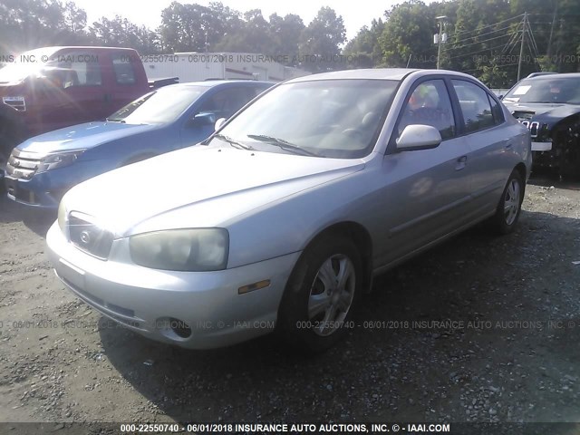 KMHDN45D62U381107 - 2002 HYUNDAI ELANTRA GLS/GT SILVER photo 2