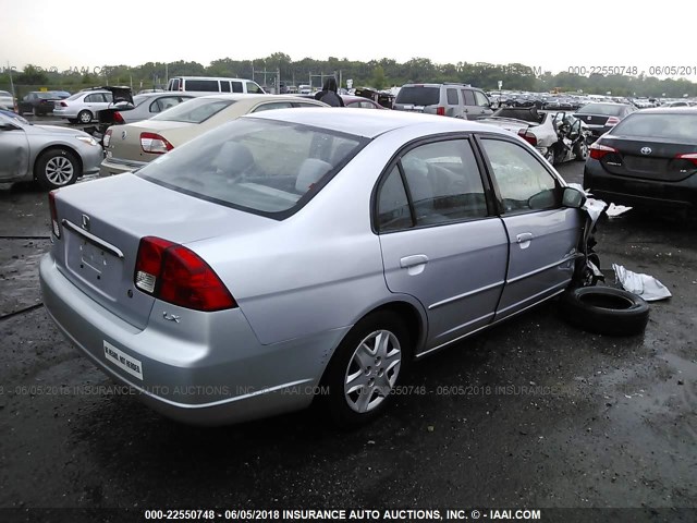 1HGES16563L022873 - 2003 HONDA CIVIC LX SILVER photo 4