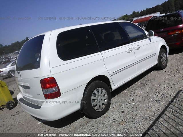 KNDUP131846596288 - 2004 KIA SEDONA EX/LX WHITE photo 4