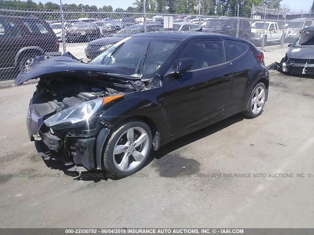 KMHTC6AD6CU057112 - 2012 HYUNDAI VELOSTER BLACK photo 2