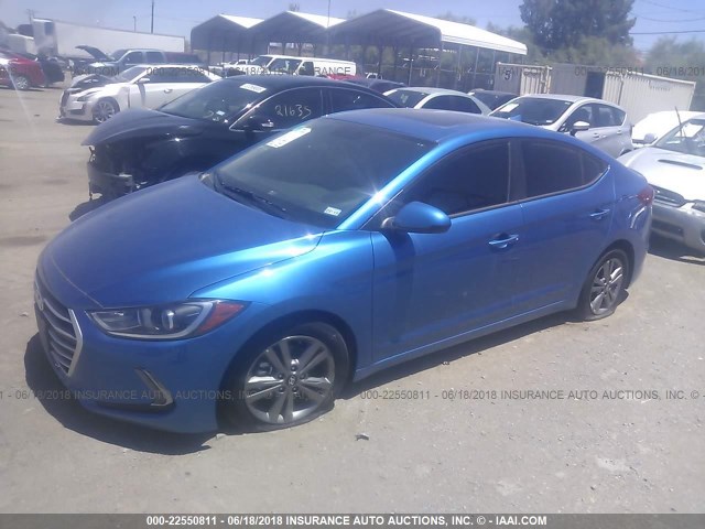 5NPD84LF4HH205546 - 2017 HYUNDAI ELANTRA SE/VALUE/LIMITED BLUE photo 2