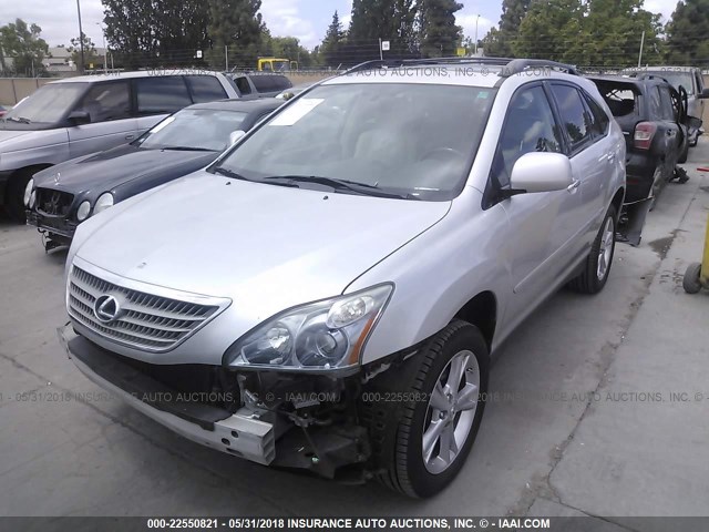 JTJHW31U382045287 - 2008 LEXUS RX 400H SILVER photo 2