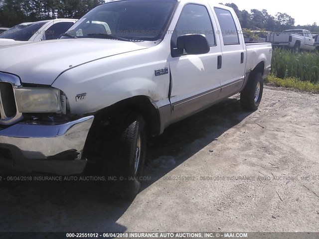 1FTNW21L22EC04118 - 2002 FORD F250 SUPER DUTY WHITE photo 6