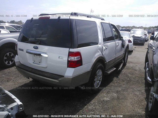 1FMJU1H52BEF46430 - 2011 FORD EXPEDITION XLT/KING RANCH WHITE photo 4