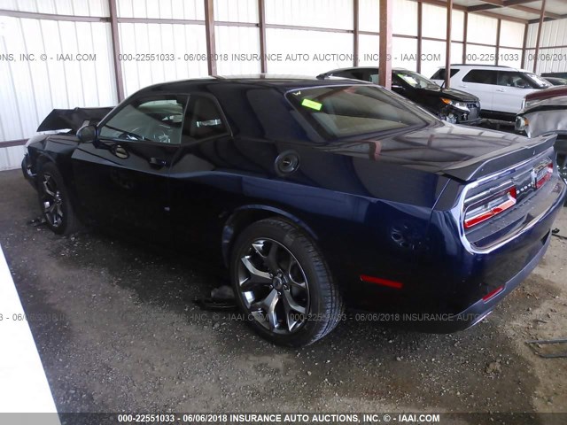 2C3CDZAG9HH539407 - 2017 DODGE CHALLENGER SXT BLUE photo 3